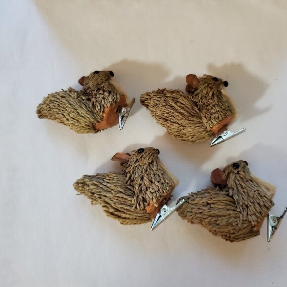 Squirrel Clip Ornaments – Made with Natural Fibers – Set of (4) - Picture 8 of 11